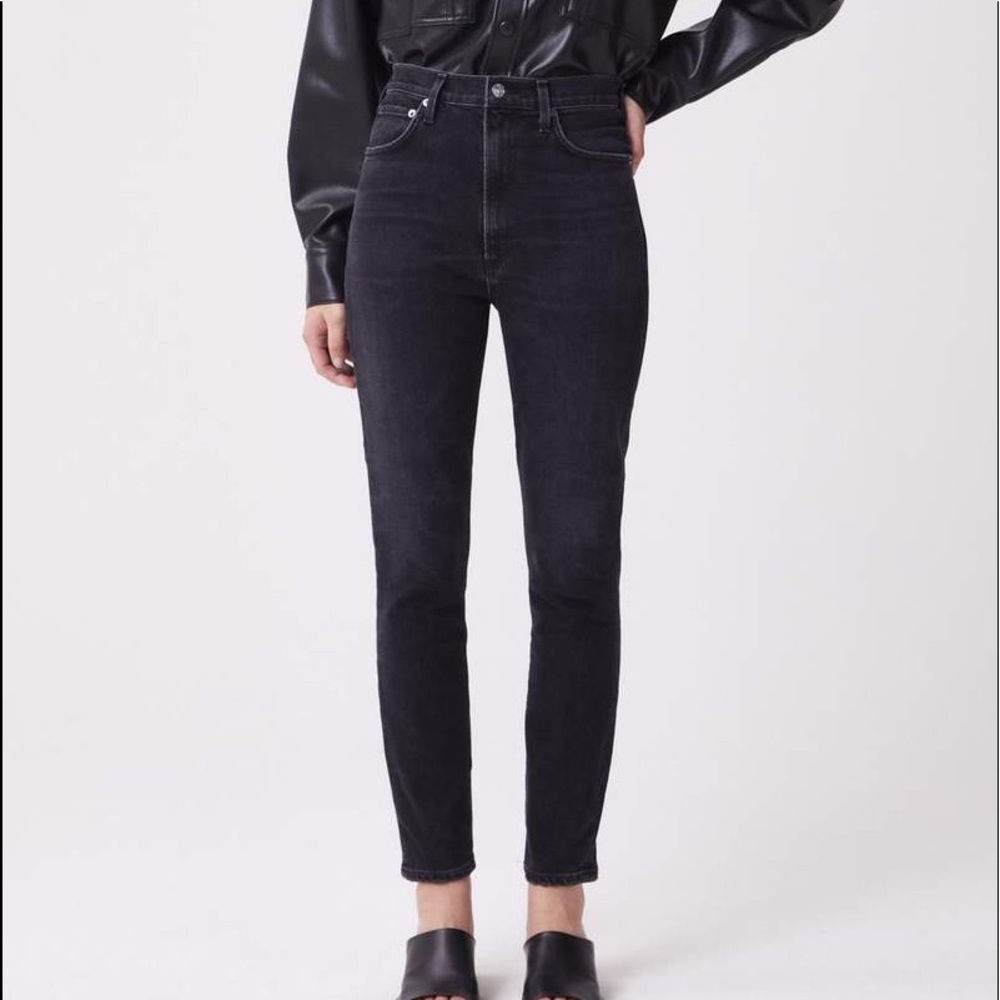 Agolde pinch waist ultra high rise skinny in hotline.